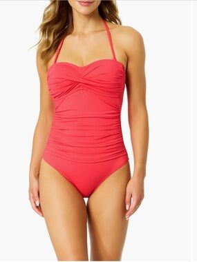 Anne Cole Women's Coral Ruched One-Piece Swimsuit. Beautiful! NWOT